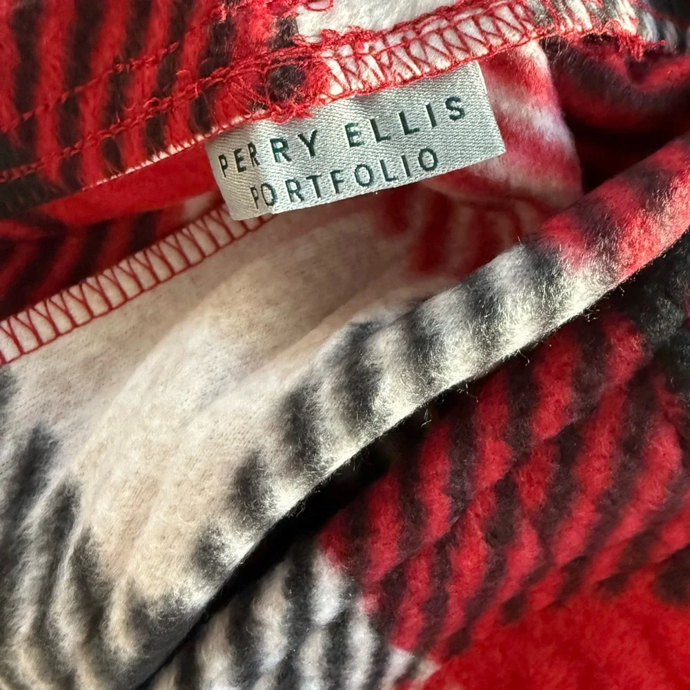 Perry Ellis Portfolio Fleece Plaid Sleep Lounge Pants NWT Size L